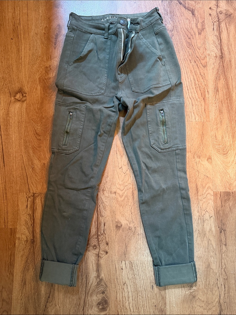 American Eagle Outfitters Olive Utility Cargo Pants - Dark Green
